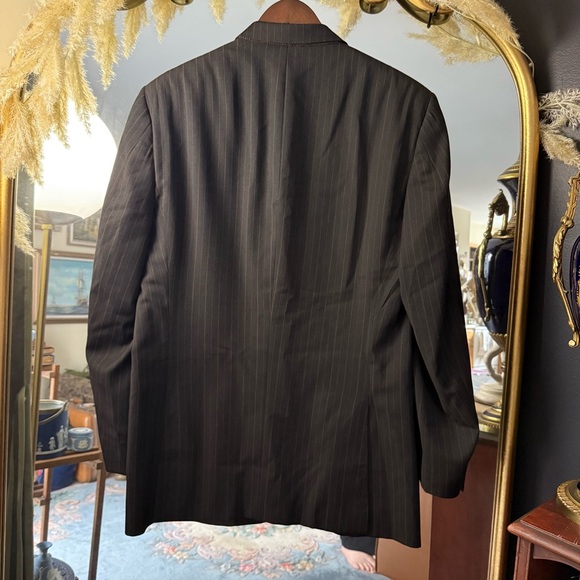 Burberry Charcoal Brown Pinstripe Suit Jacket Sports Coat - Picture 7 of 15